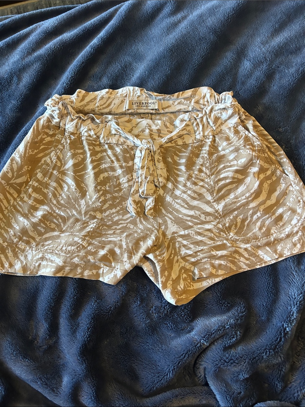 Liverpool Tan Zebra-Pattern Women’s Shorts